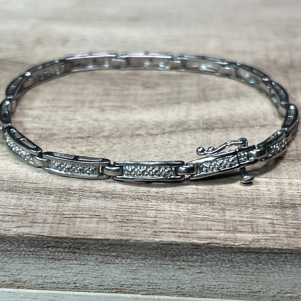 Banter Piercing Pagoda STERLING SILVER 925 Tennis Bracelet Linked Panel No Stone